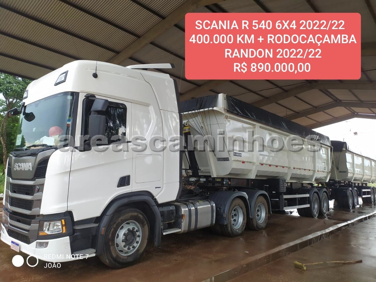 SCANIA R 540 6X4 + RODOCAÇAMBA RANDON