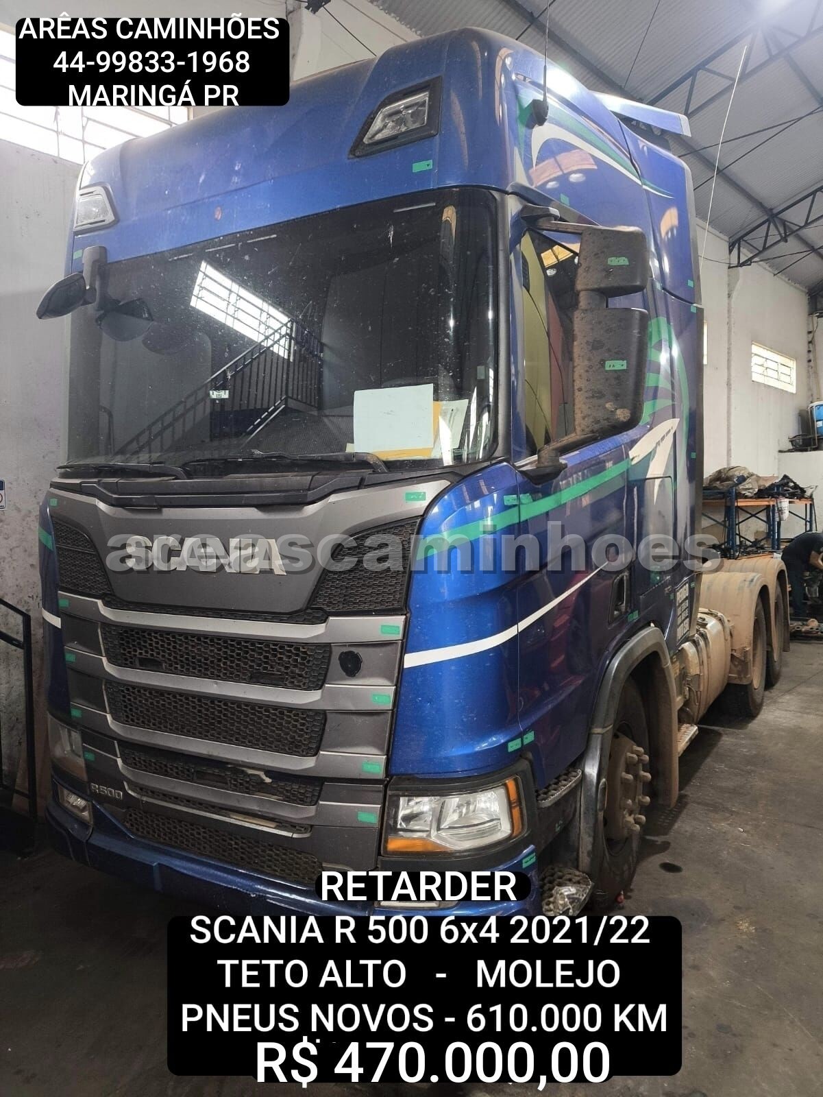 SCANIA R 500 6X4 TETO ALTO RETARDER MOLEJO