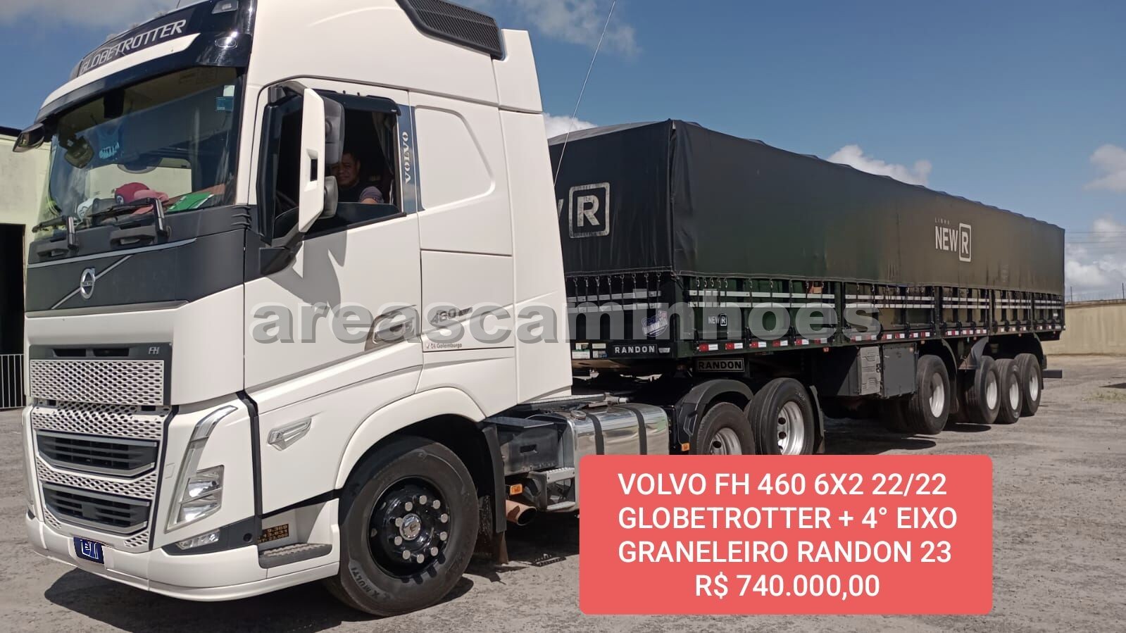VOLVO FH 460 6X2 GLOBETROTTER + 4° EIXO GRANELEIRO RANDON
